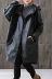 2018 mùa đông mới rộng kích thước lớn áo khoác da PU gió nữ béo mm dài trùm đầu áo khoác da Hàn Quốc áo khoác da thật Quần áo da