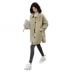 Áo khoác lông cừu dạng hạt dài tay 2019 thu đông mùa đông Hàn Quốc phù hợp với áo dài cổ áo đơn Nizi áo khoác nữ - Accentuated eo áo