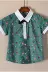 Quần áo trẻ em Chao 37 8187 phù hợp màu sắc bé trai tính khí in áo thun cotton ngắn tay mới - Áo sơ mi