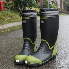 Резиновые сапоги 男款高筒钢头防砸安全雨鞋橡胶劳保防滑耐磨雨靴春夏时尚透气水鞋