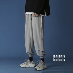 籃球束腳衛褲男潮牌ins韓版潮流排扣運動褲寬鬆港風痞帥休閒長褲