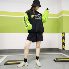 Гоночный костюм 川崎机车服男摩托车骑行服 宽松休闲赛车服秋冬棉服防风防寒外套