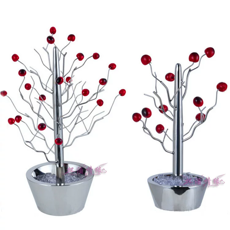 Featured Pacted Personalized Bar KTV Buffet Water Fruit Disc Stainless Steel Fruit Tree S supporting Christmas tree fruit fork