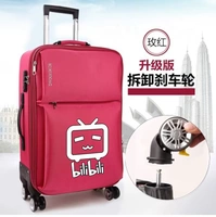 哩 娘 anime sinh viên nam nữ du lịch xe đẩy hành lý mật khẩu hộp kéo tay vali màu hồng