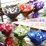 Платиновая упаковка, целлофан, цветочный магазин, букет