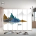 Màn hình Bắc Âu phòng khách vách ngăn hiện đại tối giản gấp di động vải trượt hai mặt văn phòng thời trang gấp màn hình - Màn hình / Cửa sổ bức bình phong gỗ Màn hình / Cửa sổ