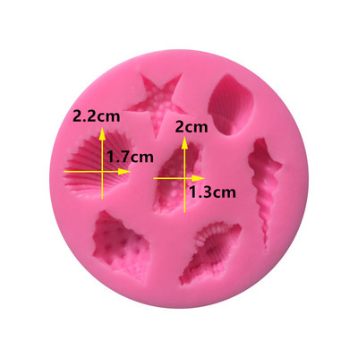 GingerSugar cake Chocolates Silica gel mold Starfish clocks and watches Conch Half block Chocolates Button Hollow out five-pointed star love