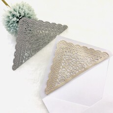 Выбивая прибор 压花刀模信封三角形折页蕾丝镂空装饰贺卡diy工具junkjournal