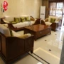 Sofa hiện đại mới của Trung Quốc Sofa gỗ hồng mộc Sofa gỗ gụ nội thất sen sen ánh trăng Phòng khách kết hợp sofa gỗ - Bộ đồ nội thất bộ bàn ghế phòng khách