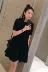 MIUSY 2019 hè mới xu hướng khí chất của phụ nữ là váy mỏng màu đen retro kiểu dáng Hồng Kông - Váy eo cao Váy eo cao