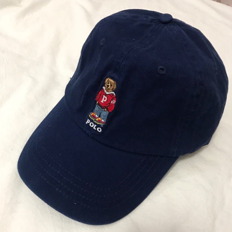 P-bear & Dark BluePolo Bear Hat female Chaopai ins Paul Baseball cap male leisure time peaked cap Sun hat RL Export