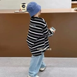 Базовая приятная телу весенняя футболка, лонгслив для мальчиков, детская одежда, оверсайз