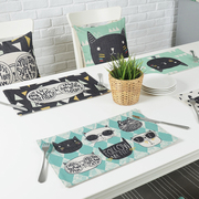 Châu âu bông và vải lanh hình chữ nhật thực phẩm Phương Tây mat chống bỏng cách nhiệt pad vải placemat coaster bảng mat pad pad trà mat bát mat