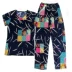 Bông lụa đồ ngủ nữ mùa hè phù hợp với trung niên mẹ ngắn tay quần cotton nhân tạo phần mỏng hai mảnh bông có thể được đeo