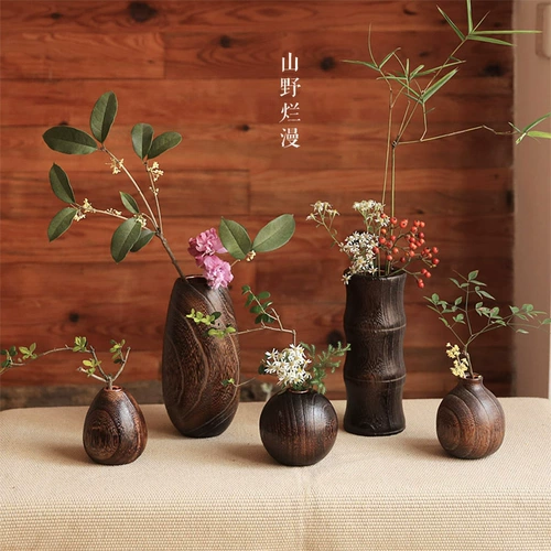 Yan libu/кипятка Tongmu Vase Vase с твердым древесиной вставкой цветочный стол