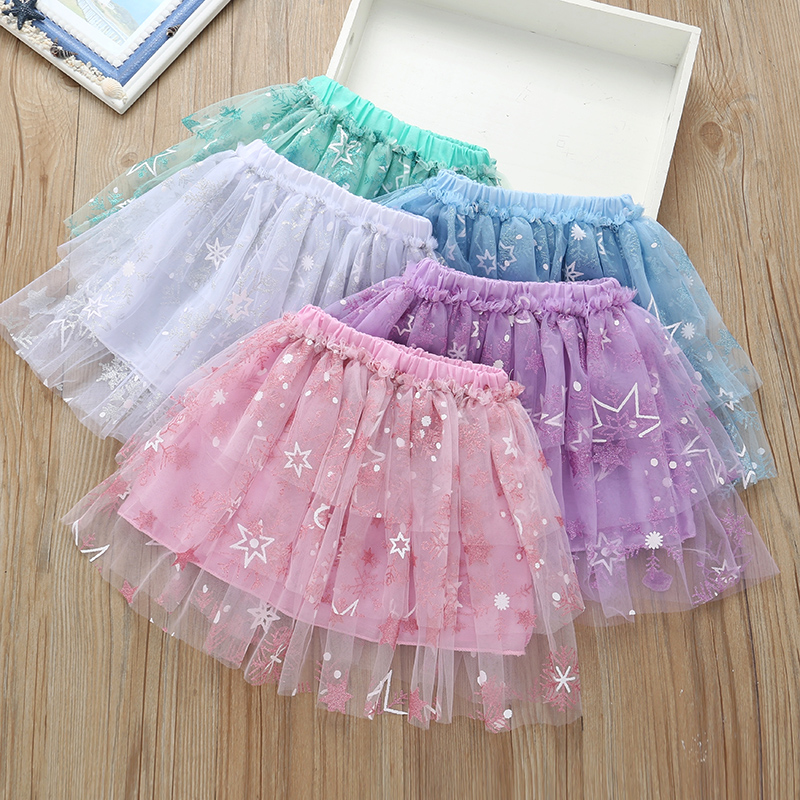 Girl's Skirt Summer Western Style New Pure Cotton Children's Pleated Skirt Frozen Summer Thin Princess Skirt