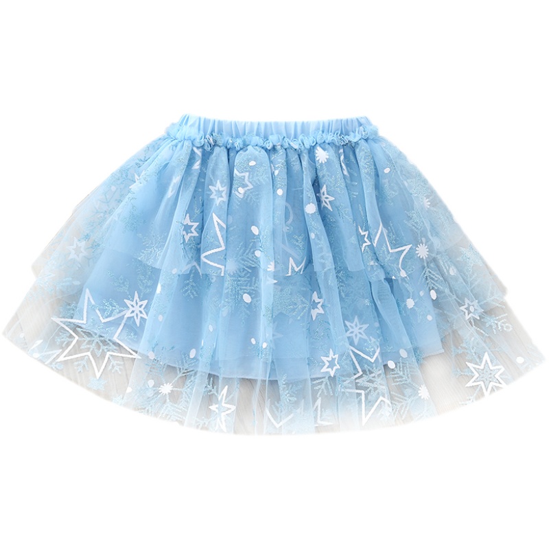 Girl's Skirt Summer Western Style New Pure Cotton Children's Pleated Skirt Frozen Summer Thin Princess Skirt