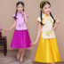 Trẻ em Cộng hòa Trung Quốc gió học sinh ăn mặc Hoa hậu phù hợp với trang phục Hanfu Trang phục Guzheng cô gái cô gái hợp xướng - Trang phục váy bale múa cho bé Trang phục