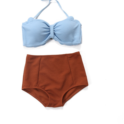 Bộ bikini giảm béo eo cao mới của Hàn Quốc ngực nhỏ tập hợp áo tắm nữ mùa xuân nóng bỏng - Bikinis bộ bơi dài tay nữ Bikinis