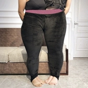 Cộng thêm phân bón xà cạp XL nữ mùa đông cộng với quần nhung dày mặc chất béo mm200 kg quần ấm eo cao