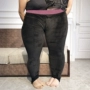 Cộng thêm phân bón xà cạp XL nữ mùa đông cộng với quần nhung dày mặc chất béo mm200 kg quần ấm eo cao quần thun dài nữ