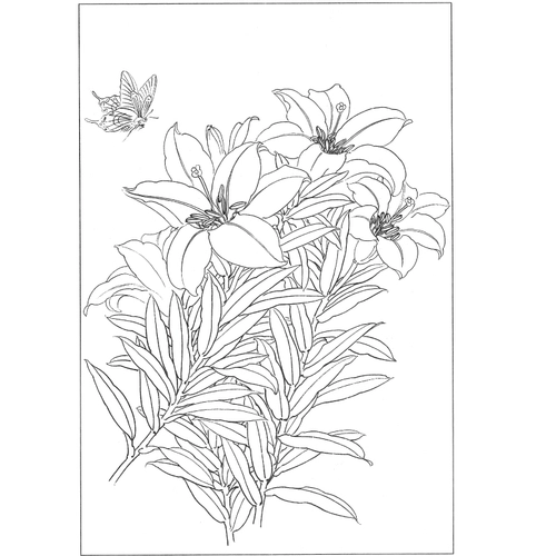 Электронная версия картинка цветок, цветок, птица, птица и птица белый рисунок, драфт, гонгби рисунок китайская линия рисования рисование практические материалы