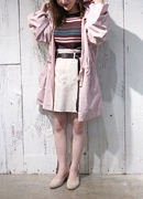Màu hồng ngọt ngào Nhật Bản giao hàng trực tiếp tốt đẹp tháng chín trên áo khoác thời trang áo gió 181240020