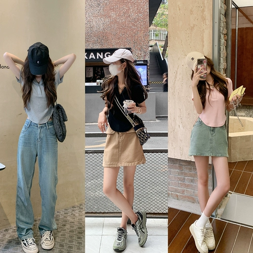 Небольшая дизайнерская приталенная футболка с коротким рукавом с капюшоном, коллекция 2023, в корейском стиле, тренд сезона