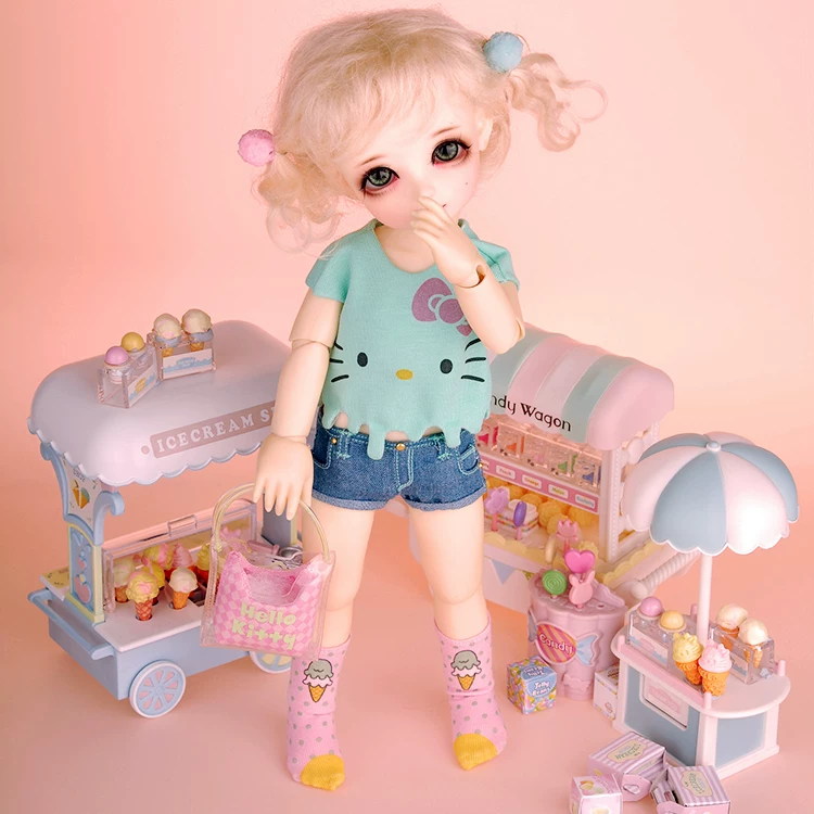 6 точек BJD YOSD RL IMDA 3.0 KT Ice Cream джинсовые шорты сет [Dollypie]