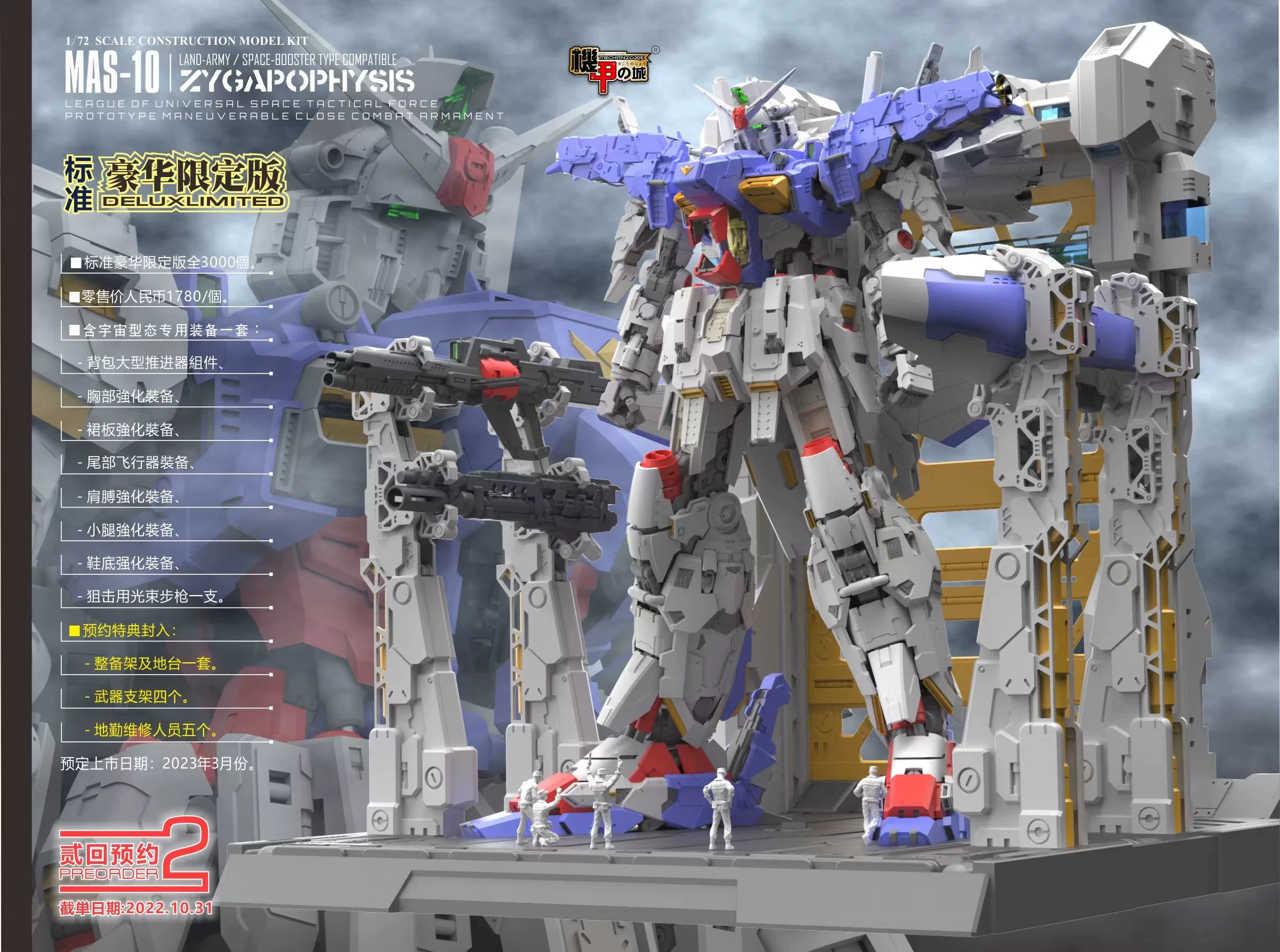 Spot Mecha City 1/72 MAS-10 GP01/FB land battle-type cosmic plastic assembly model