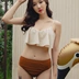 Spot Phong cách Hàn Quốc Thời trang kích cỡ ngực tụ tập xù ống hàng đầu dây đeo giữa kỳ nghỉ hè - Bikinis áo bơi cho người béo Bikinis