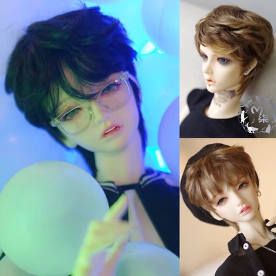 taobao agent BJD doll uses Mahai hair wig short hair 6 cents 4 points, 3 points, uncle, big baby, dark brown black mixed color