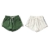 LlanO thiết kế ban đầu mùa hè mới giản dị eo cao quần retro nóng bỏng cotton thể thao quần short trắng