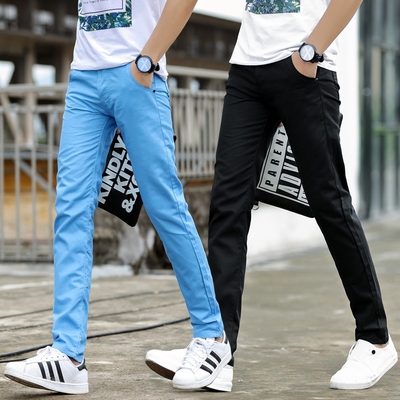 Mùa hè quần âu nam mỏng Hàn Quốc phiên bản của các xu hướng thẳng mỏng phần chân sinh viên đen hoang dã kinh doanh quần dài quần ống rộng nam Quần mỏng