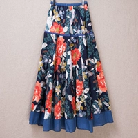 Chống mùa giải phóng mặt bằng bông và vải lanh in đu lớn váy Sanya ở nước ngoài ảnh du lịch kỳ nghỉ nhảy vuông váy hiệu suất chân váy ngắn xòe