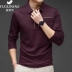 Rich Bird Mulberry Silk Áo phông dài tay Nam giới Kinh doanh Mùa thu / Đông Giản dị Băng Lụa ve áo T-shirt Tơ lụa Polo ao khoac nam Suit phù hợp