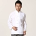 Tang phù hợp với nam phong cách Trung Quốc cotton Tai Chi quần áo phong cách Trung Quốc Hanfu phong cách quốc gia cũ thô vải dài tay áo đáy áo sơ mi