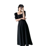 Ретро длинное платье, французский ретро стиль, квадратный вырез, длина макси