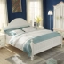 Sơn giường Giường gỗ vẽ tay rắn 01 Đồ nội thất nước Mỹ Địa Trung Hải giường sơn với giường trụ - Bộ đồ nội thất