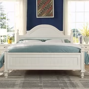 Sơn giường Giường gỗ vẽ tay rắn 01 Đồ nội thất nước Mỹ Địa Trung Hải giường sơn với giường trụ - Bộ đồ nội thất