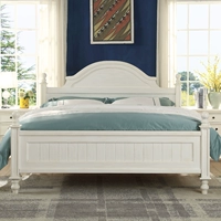 Sơn giường Giường gỗ vẽ tay rắn 01 Đồ nội thất nước Mỹ Địa Trung Hải giường sơn với giường trụ - Bộ đồ nội thất kệ phòng khách