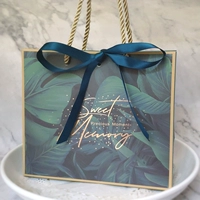 Легкая роскошная зеленая+темно -зеленая лента