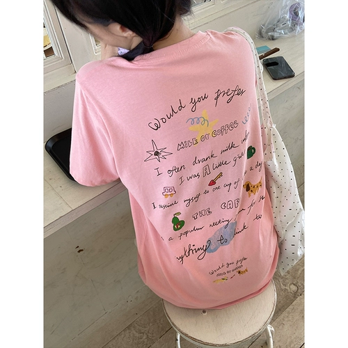 Летняя футболка, оверсайз, короткий рукав