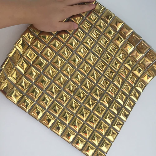 Керамическая мозаичная плитка фоновая стена гальваническая шляпа выпуклый лицо золото серебро серебро семицветная сумка KTV Стоиль