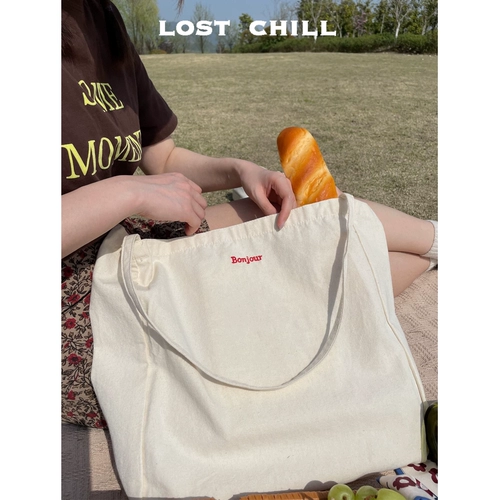 Шоппер, с вышивкой, французский стиль