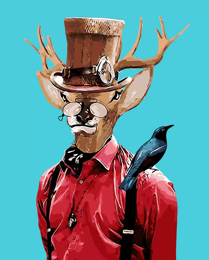 Playboy, digital simple rabbit, DIY, hand painting, 40