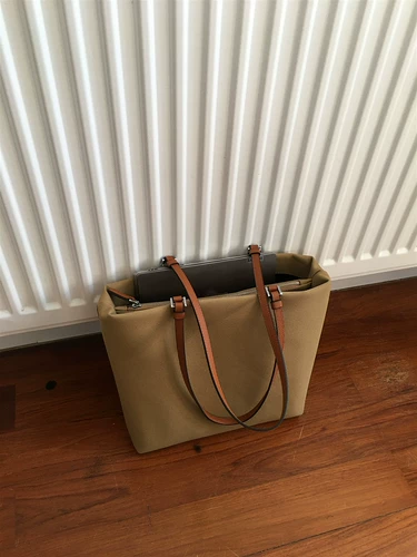 Групный зерновой нейлон Оксфорд с кожаной сумкой из одной плечевой тота