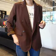 [Hàn Quốc đích thực] Phụ nữ áo khoác hoang dã đôi màu đơn giản mới đôi của G2240 - Business Suit