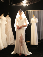 Фата 2023新款森系复古蕾丝头纱新娘结婚造型头饰影楼写真拍照道具