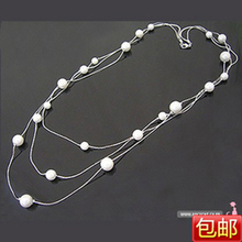 Aiyida Jewelry ★ Korean Fashion Jewelry Multi layered Pearl Necklace Women's Long Sweater Chain Versatile